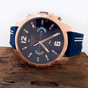 Tommy Hilfiger Analogue Multifunction Quartz Watch for Men with Navy Blue Silicone Bracelet - 1791474 ambersleys