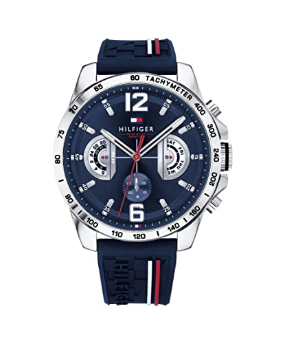 Tommy Hilfiger Analogue Multifunction Quartz Watch for Men with Navy Blue Silicone Bracelet - 1791476 ambersleys