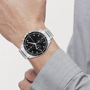 Tommy Hilfiger Analogue Multifunction Quartz Watch for Men with Silver Stainless Steel Bracelet - 1791835 ambersleys
