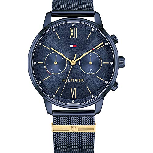 Tommy Hilfiger Analogue Multifunction Quartz Watch for Women with Blue Stainless Steel Mesh Bracelet - 1782305 ambersleys