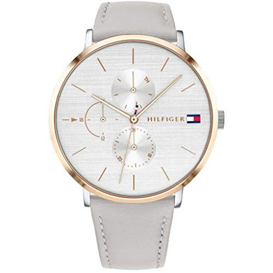 Tommy Hilfiger Analogue Multifunction Quartz Watch for Women with Grey Leather Strap - 1781946 ambersleys