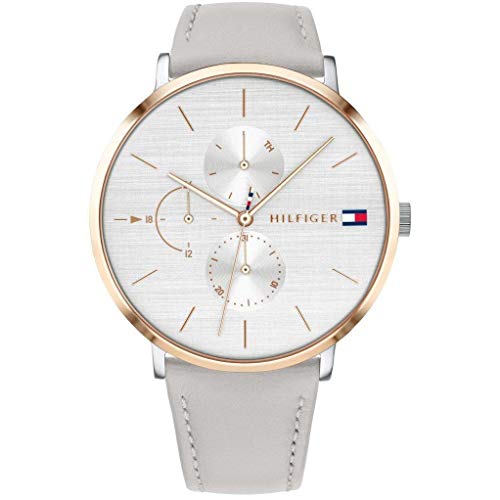 Tommy Hilfiger Analogue Multifunction Quartz Watch for Women with Grey Leather Strap - 1781946 ambersleys