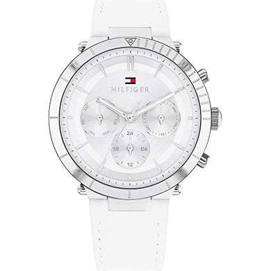 Tommy Hilfiger Analogue Multifunction Quartz Watch for Women with White Leather Strap - 1782352 ambersleys