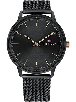 Tommy Hilfiger Analogue Quartz Watch for Men with Black Stainless Steel Mesh Bracelet - 1791845 ambersleys