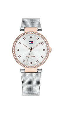 Tommy Hilfiger Analogue Quartz Watch for Women with Silver Stainless Steel Mesh Bracelet - 1782506 ambersleys